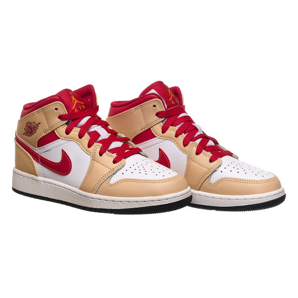 Кросівки жіночі Jordan 1 Mid Light Cardinal Curry (Gs) (554725-201)